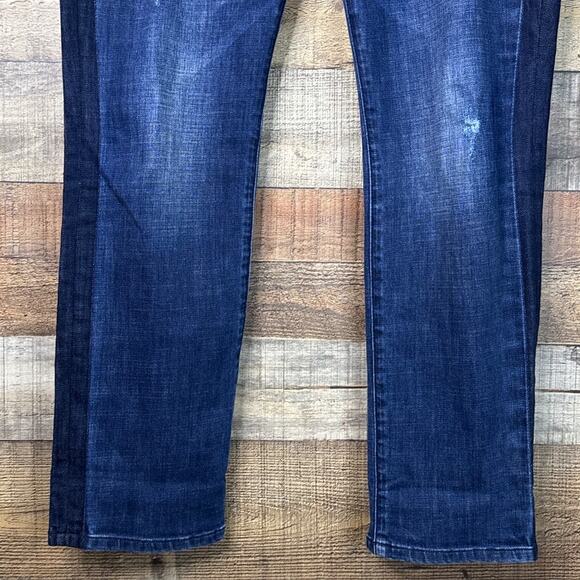 Cabi 3750 Tuxedo High Rise Straight Leg Blue Jeans Size 12 - Picture 3 of 10
